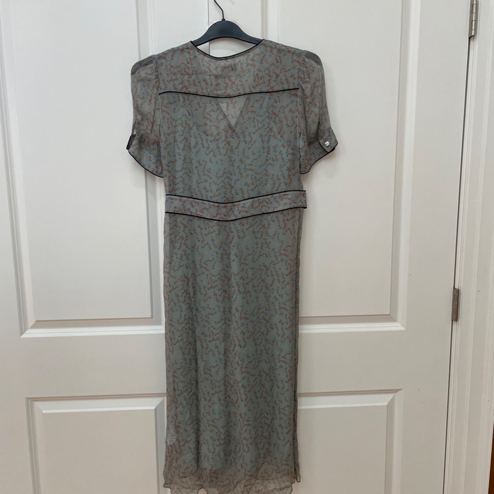 Printed Long Chiffon V Neck Dress from Coach - Picture 5 of 7